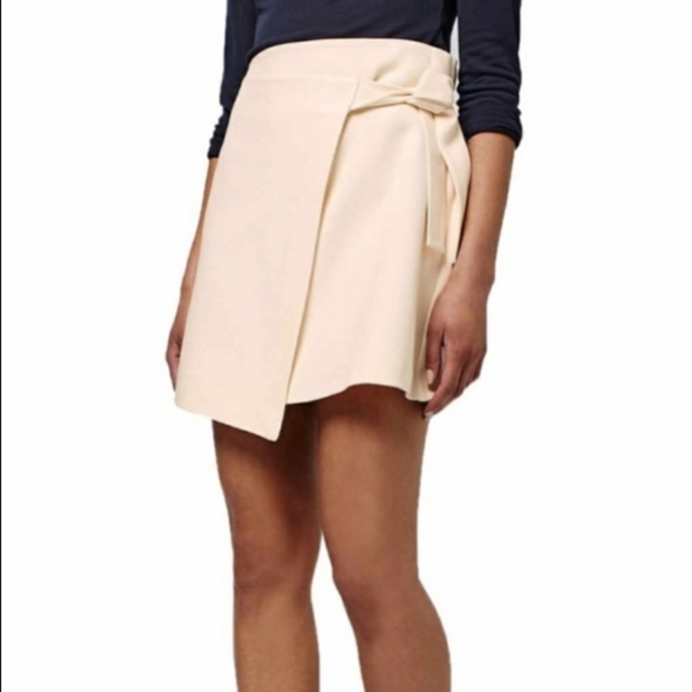 Topshop Cream Wrap Skirt